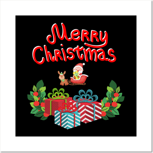 Merry Christmas Santa Gifts Posters and Art